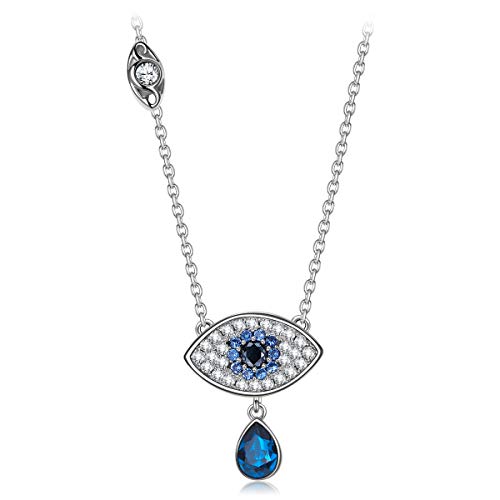 VINATO Mystischer Augen-Anhänger Halskette mit Blauem Auge-Design - Moderner Schutzschmuck für Damen - Elegantes Statement-Accessoire für jeden Anlass von VINATO