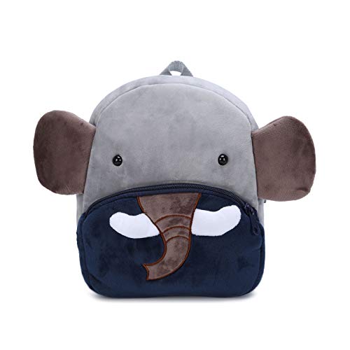 VINBAGGE Nette Kleine Kleinkind Kinder Rucksack Plüsch Tier Cartoon Mini Kinder Tasche für Baby Mädchen Junge Alter 1-3 Jahre - Elefant von VINBAGGE