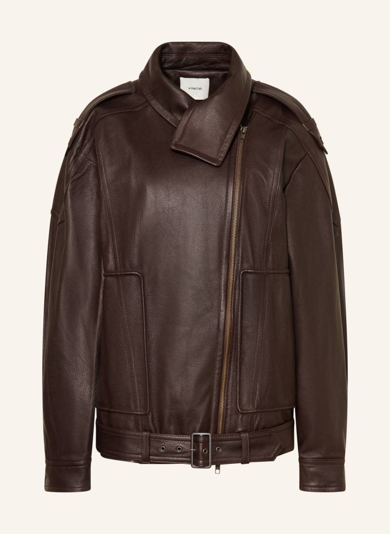 Vince Oversized-Lederjacke braun von VINCE