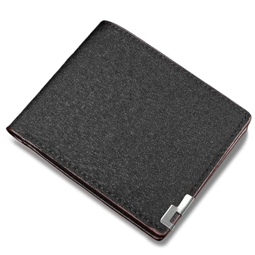 VINPAM JIIJCAAC Herren Slim Minimalist Wallet - Leicht Hält bis zu 8 Karten und Geldscheine + Scheine Kompakte Reisebrieftasche - Herren Geldbörsen Kartenetuis & Geld Organizer, Schwarz von VINPAM