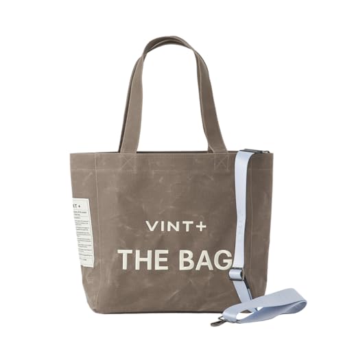 VINT+ Canvas Bag Damen Handtasche – Moderne Schultertasche mit wählbarem Tragegurt – Casual Shopper Tasche ideal für Arbeit, Uni, Schule & Reise | Wasserabweisend, 100% Baumwolle | Big, Braun von VINT