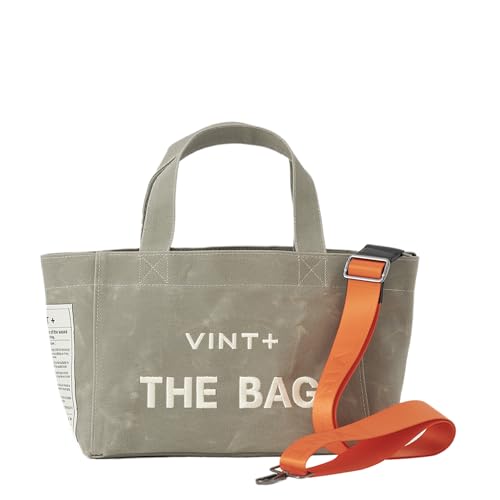 VINT+ Canvas Bag Damen Handtasche – Moderne Schultertasche mit wählbarem Tragegurt – Casual Shopper Tasche ideal für Arbeit, Uni, Schule & Reise | Wasserabweisend, 100% Baumwolle | Small, Grau Vigore von VINT
