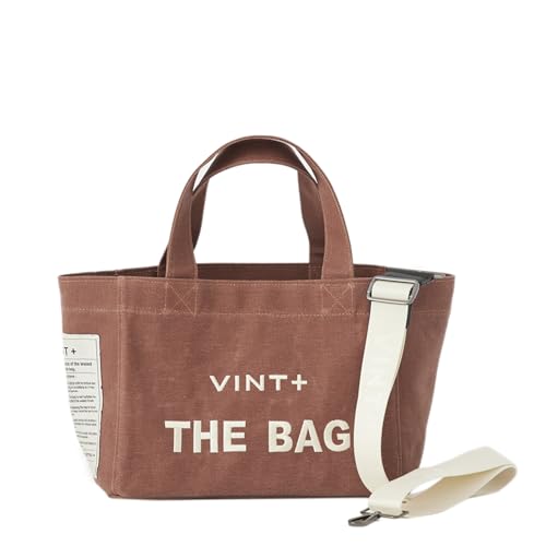 VINT+ Canvas Bag Damen Handtasche – Moderne Schultertasche mit wählbarem Tragegurt – Casual Shopper Tasche ideal für Arbeit, Uni, Schule & Reise | Wasserabweisend, 100% Baumwolle | Small, Terracotta von VINT