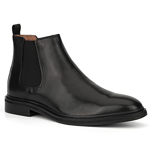 VINTAGE FOUNDRY CO. EST. 2014 Randall Chelsea-Stiefel für Herren, mandelförmiger Zehenbereich, Lederfutter, flache Gummi-Außensohle, Schwarz, 43 EU von VINTAGE FOUNDRY CO. EST. 2014