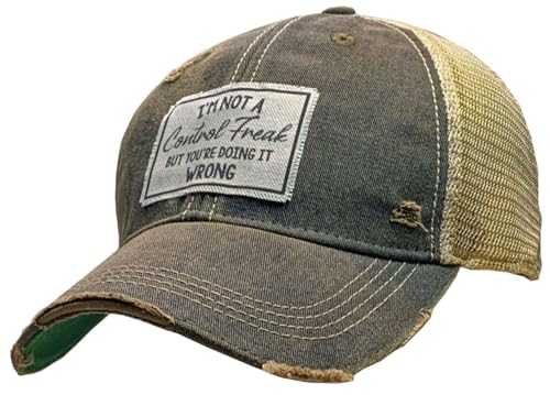 VINTAGE LIFE I'm Not a Control Freak, But Your Doing It Wrong Distressed Trucker Cap One Size Black Cotton and Polyester Headgear Hat Headwear, Schwarz, Einheitsgr��e VINTAGE LIFE I'm Not a Control Freak, But Your Doing It Wrong Distressed Trucker Cap One Size Black Cotton and Polyester Headgear Hat Headwear, Schwarz, Einheitsgr��e von VINTAGE LIFE