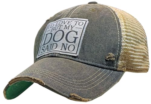 VINTAGE LIFE Trucker-Kappe im Used-Look, I'd Love to But My Dog Said No, Einheitsgr��e von VINTAGE LIFE