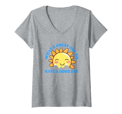 Damen was für EIN toller Tag, um einen Guten Tag zu haben T-Shirt mit V-Ausschnitt von VINTAGE MOUNTAIN AT HOME DESIGNS