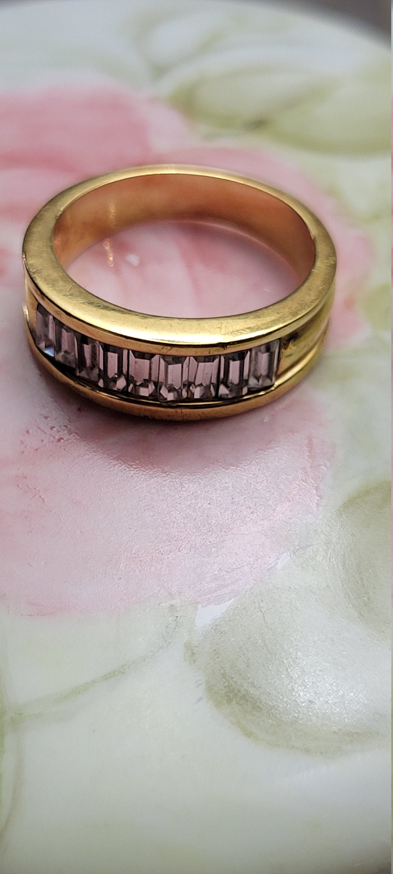 Ring Modernist Baguette Diamant Cz Stapelbarer Größe 8 Und Sie Können Ihren Verlobungsring Für Spaß Shiny Spark Hinzufügen von VINTAGEARTJEWELRY