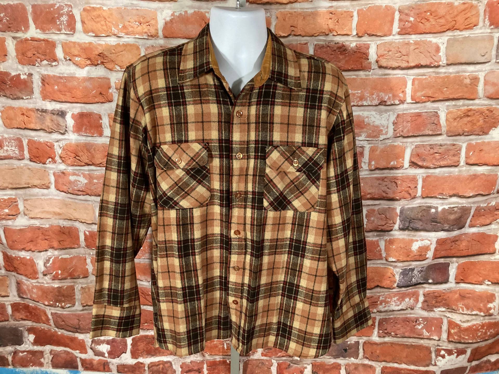 Vintage 70Er 80Er Pfeil Wolle Karo Flanell - Sz L Opa Hütte Grunge Emo Indie von VINTAGEASSAULT