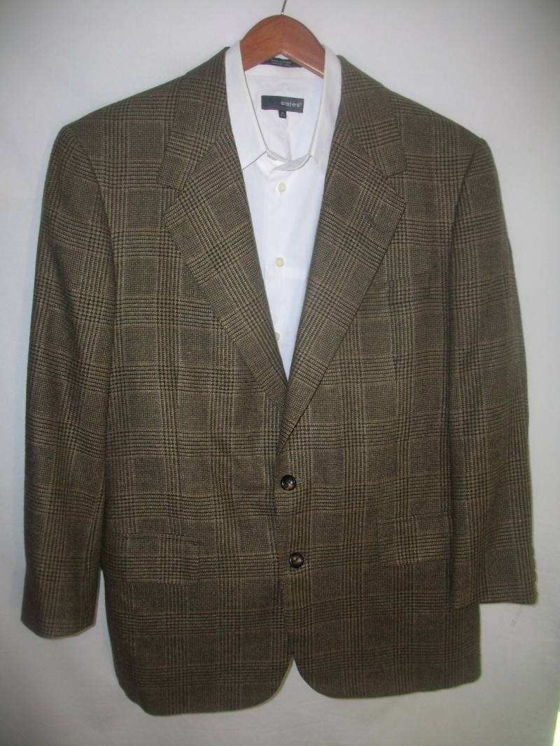 Vintage 70Er Jahre Neiman Marcus Oxford Kleidung Herren 100 % Wolle Fensterscheibe Verrückter Sport Mantel Sz 40 von VINTAGEByPaulette
