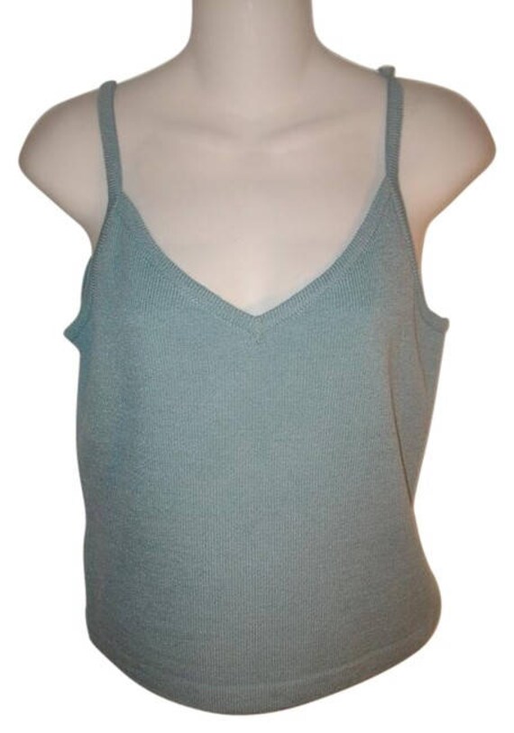 st. John Light Blue New Sleeveless Shell Tank Top/Cami Größe 6 | S von VINTAGEByPaulette