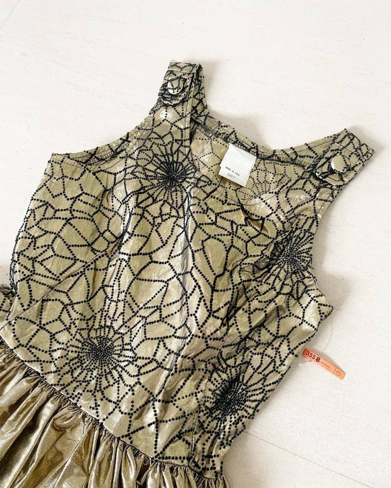 Show Stopping Gold Lame Spinnennetz Kleid von VINTAGEVAVAVOOMZ