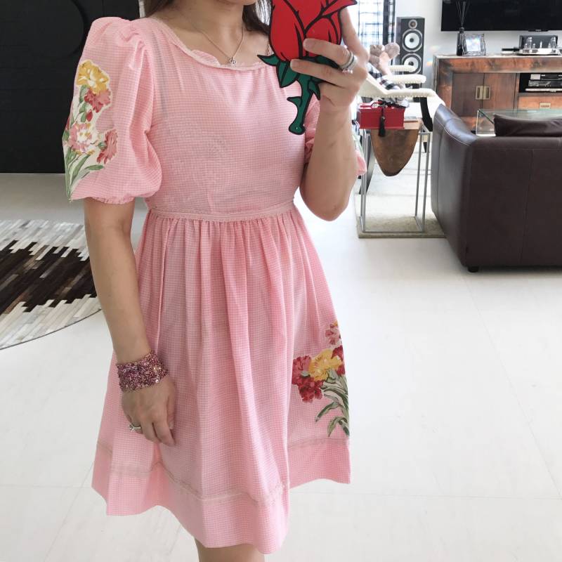 Süsses 60Er Jahre Vichy-Karo Kleid Mit Applikation Xs von VINTAGEVAVAVOOMZ