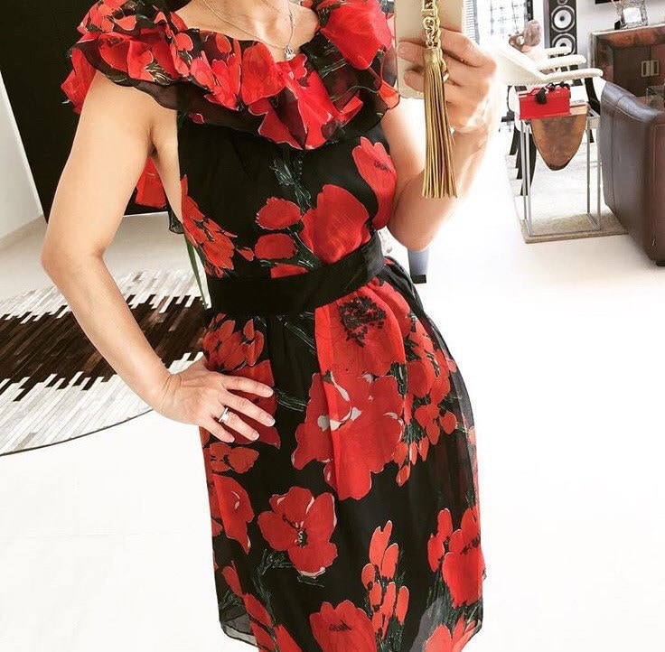 Tolles 50Er Jahre Rüschenkleid Mit Mohnprint Und 3D Blumen von VINTAGEVAVAVOOMZ