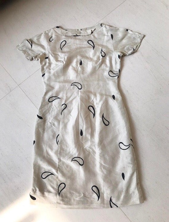 Verrücktes Süßes Wassertropfen Rohseide Wiggle Kleid von VINTAGEVAVAVOOMZ