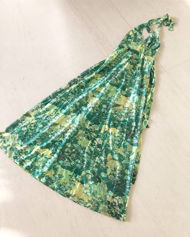 Wunderschöne Vögel Neuheit Print Maxi Neckholder Kleid von VINTAGEVAVAVOOMZ