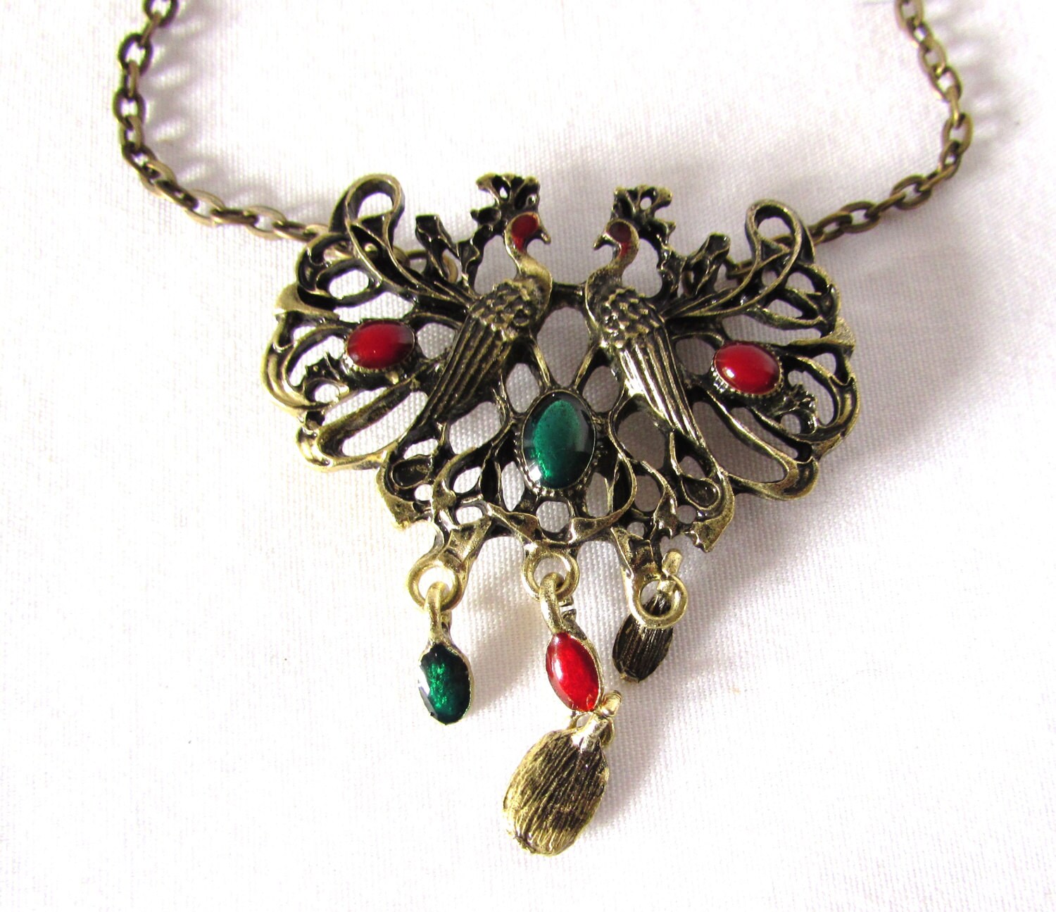 Vintage Doppel Peacock Kette Boho Retro Antik Bronze Finish Vintage Doppel Peacock Kette Boho Retro Antik Bronze Finish von VINTAGEVogueWARDROBE