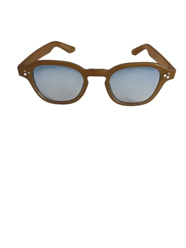 VINTANGE SUNGLASSES Sonnenbrille Typ Moscot Jhonny Depp oval bombiert glänzend POV UV 400, Honey, Medium VINTANGE SUNGLASSES Sonnenbrille Typ Moscot Jhonny Depp oval bombiert glänzend POV UV 400, Honey, Medium von Vintange Sunglasses