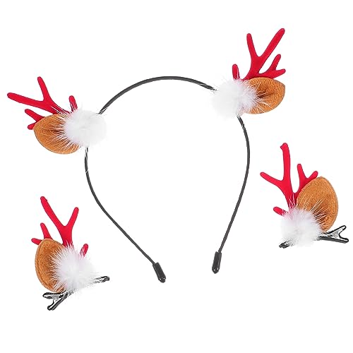 1 Satz Geweih Stirnband Haarspange Weihnachtsmannkostüm Für Kinder Weihnachts-haarschmuck Haarnadeln Aus Rentiergeweih Geweih Cosplay Kopfbedeckung Kleidung Zubehör Stoff von VINTORKY