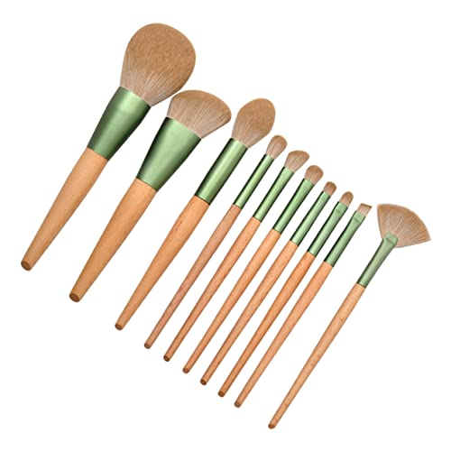 10 Stück Teiliges Makeup Pinselset mit Holzgriff Makeup Bürsten für Gesicht und Set für Präzises Auftragen von Puder und Lidschatten von VINTORKY