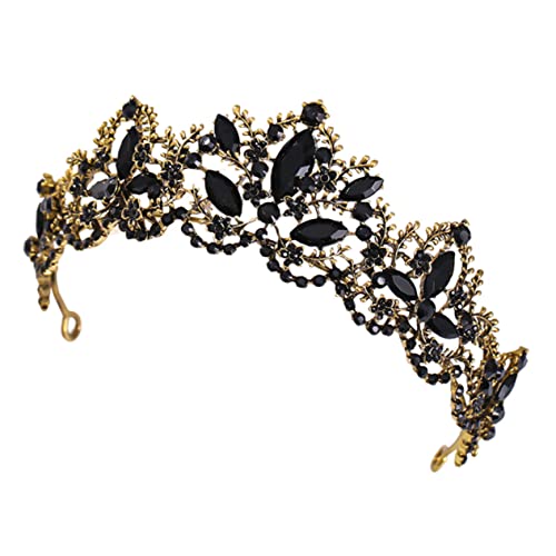 Brautkrone Strassdekor Mädchen dekorative Tiara Mädchen Tiara Braut Hochzeit stutzenhalter wedding hair accessories Krone aus Legierung für aus Legierung Black VINTORKY von VINTORKY