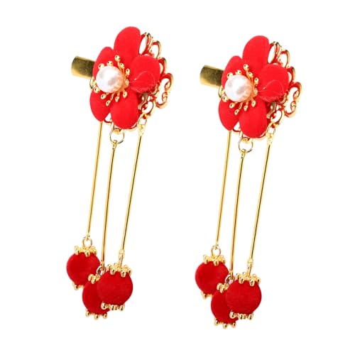 VINTORKY Chinesische Haarnadeln Für Junge Mädchen Quasten Haarspangen Blumen Haar Clips Hanfu Stil Haar Accessoires Langlebige Legierung Material von VINTORKY