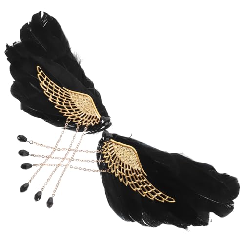 VINTORKY 1 Paar Roaring 20S Kopfbedeckung Haarspangen Für Mädchen Haarschmuck Für Teenager Legierungs Haarspangen Für Hochzeitsfrisuren Natürliches Schwarz von VINTORKY