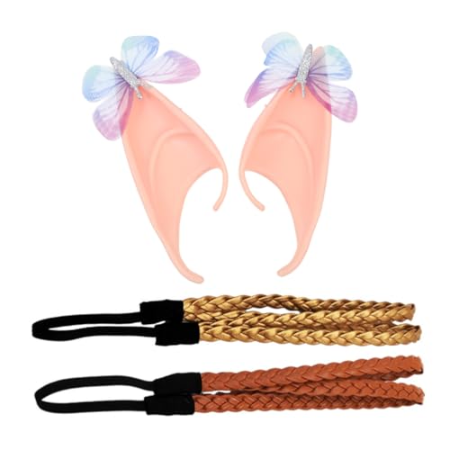 VINTORKY 1 Satz Elf Ohren Stirnband halloween kostüm halloween costume Make-up-Stirnband Haarklammer Haarband geschenk Halloween-Kopfschmuck draussen schmücken bilden Haarnadel Damen Leder von VINTORKY