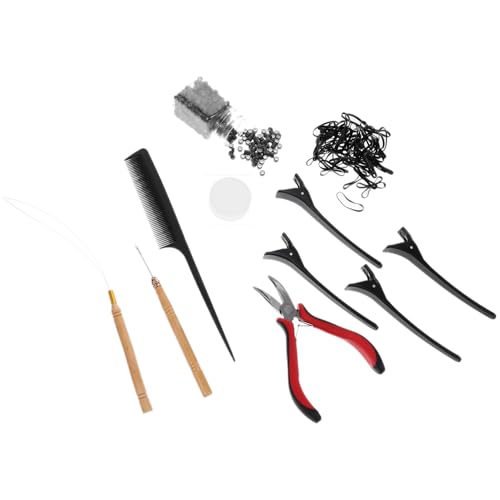 VINTORKY 1 Satz Haarverlängerungswerkzeug Set Teiliges Kit für Haarverlängerungen Verbindungshaken Silikonverschlüssen und Häkelnadeln für Friseursalons und DIY Zufällige Zufällige Farbe von VINTORKY
