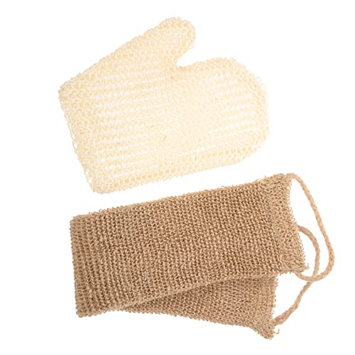 VINTORKY 1 Satz Sisal-Badeset exfoliating glove exfoliate gloves badehandtücher bad handtücher körperbürsten Fäustling Peeling Rückenschrubber für die Dusche Rückendusche Schrubber Jute von VINTORKY