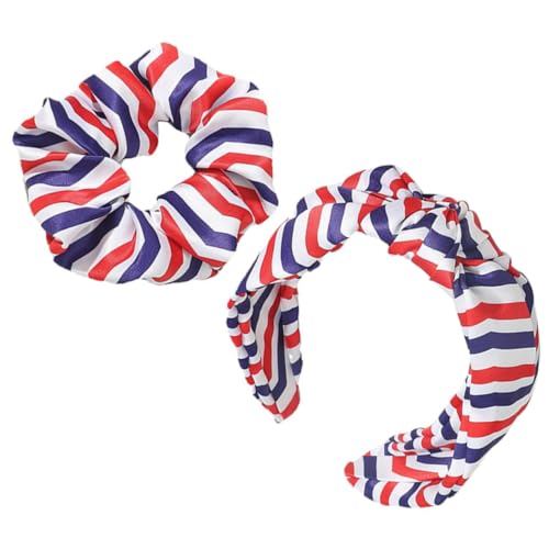VINTORKY 1 Satz Stirnband mit amerikanischer Flagge Yoga-Workout-Haarbänder elastische Amerikanische Flagge Haarband Haargummi mit USA-Flagge Knotenhaarband für Frauen Stirnbänder für Damen von VINTORKY