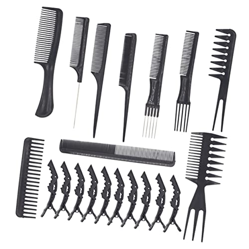 VINTORKY 1 Satz Teiliges Multifunktionaler Herren Haarkamm Breitzahn für Friseure und Zuhause Langlebiges Kunststoff Tool mit Haarschneideclips für Haarstyling und Färben Schwarz von VINTORKY