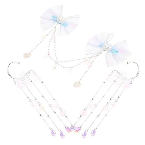 VINTORKY 1satz Mermaid Haaraccessoire Mit Künstlichen Perlen Und Schleifen Süße Haarspangen Und Stirnband Für Junge Mädchen Für Partys Und Besondere Anlässe von VINTORKY