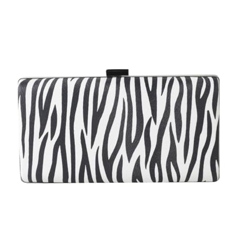 VINTORKY Handtasche Mit Metallkette Im Zebrastreifen-Design Für Abendpartys Bankette Und Veranstaltungen von VINTORKY