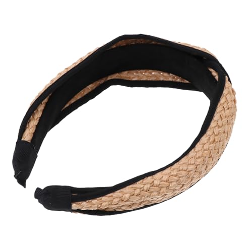 VINTORKY 1 Stück Einfacher Haarreifen für Mode Woven Haarschmuck Frischer Raphia Stirnband mit Schwarzem Rand für Partys und Alltagsgebrauch von VINTORKY
