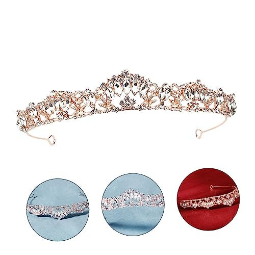 VINTORKY 1 Stück Gold Hochzeit Krone Haarband Braut Tiara für Partys und Hochzeiten Hochwertiges und Langlebiges Design von VINTORKY