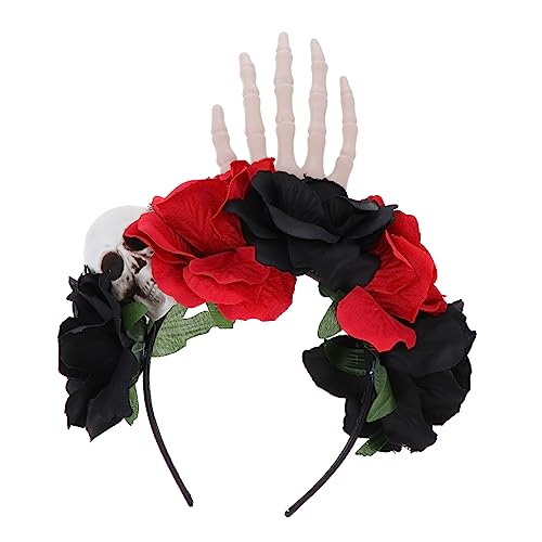 VINTORKY 1stück Halloween Stirnband Mit Skull Und Rosen-ornament Cosplay Haarschmuck Für Frauen Perfektes Accessoire Für Halloween-partys Und Kostüme von VINTORKY