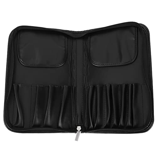 VINTORKY 1stück Makeup Brush Bag Zipper Pu Kosmetik Organizer Für Damen Schwarz Tragbar Für Make-up Pinsel Und Kosmetikaufbewahrung von VINTORKY