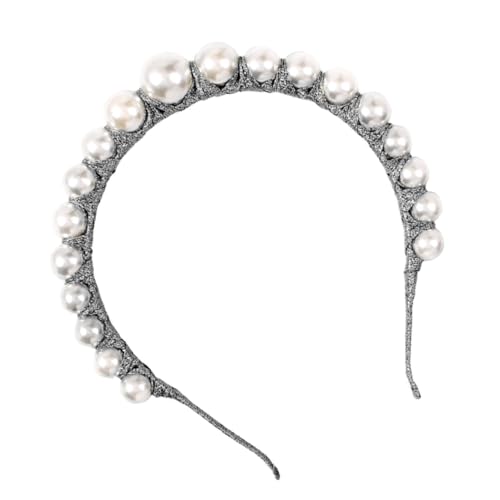 VINTORKY 1 Stück Perlenhaarbänder für Damen Eleganter Haarreif mit Goldenem Zartem Haarschmuck für Partys und Alltag Weiß von VINTORKY