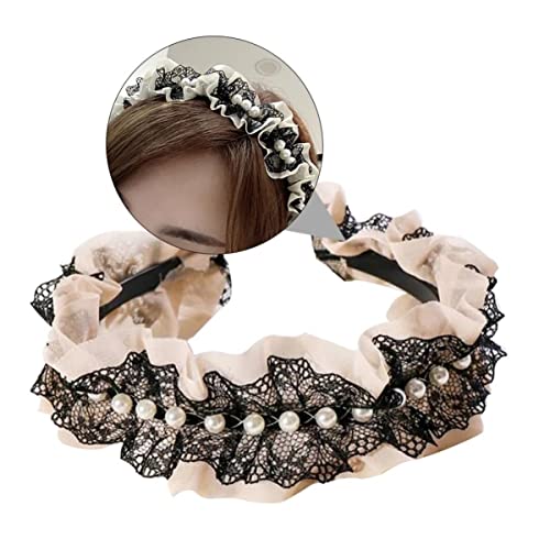 VINTORKY Perlen Stirnband Damen Schmuck Haarband Spitzen Stirnbänder Party Casual Kopfschmuck Für Frauen Langlebiges Material Elegant Und Schön Für Bars Karaoke Maskenbälle Hochzeitsfeiern von VINTORKY