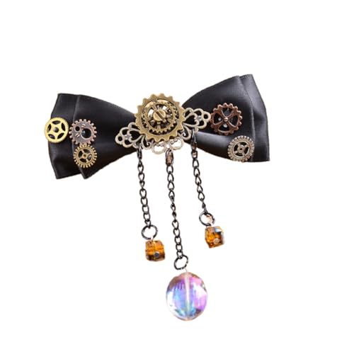 VINTORKY Bowknot Entenschnabel Clip Haarnadel Für Damen Schwarz Originelles Haaraccessoire Für Partys Und Festivals Stoff Mit Design von VINTORKY