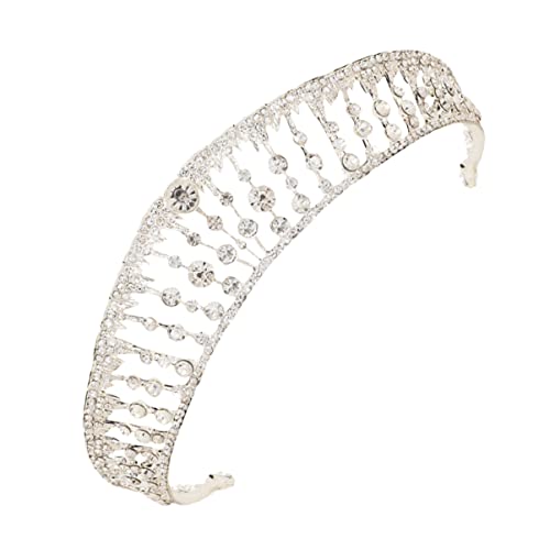 VINTORKY 1 Stück Tiara Krone für Damen Hochwertiger Haarschmuck für Hochzeiten Partys Festivals Fotoshootings Silberne Brautkrone mit Funkelnden Strasssteinen Perfektes Accessoire für von VINTORKY