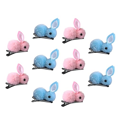 VINTORKY 10 Stk Haarnadel frisur osterhase Ostern-Haarspangen haarschmuck Haarklammer hairpins Tiara entzückende Haarspangen Kinder schöner Kopfschmuck niedlich Kopfbedeckung Clip Plüsch von VINTORKY