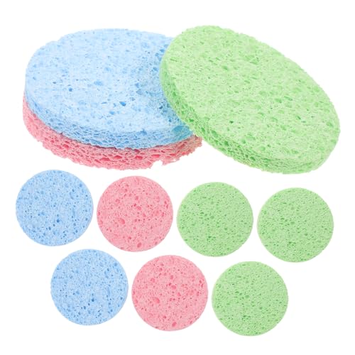 VINTORKY 10 Stück Teiliges Make Up Entferner Puff Ovaler Gesichtsreinigungsschwamm aus Natürlichem Holz für Sanfte Peeling und Feuchtigkeit für Tägliche Hautpflege Zufällige von VINTORKY