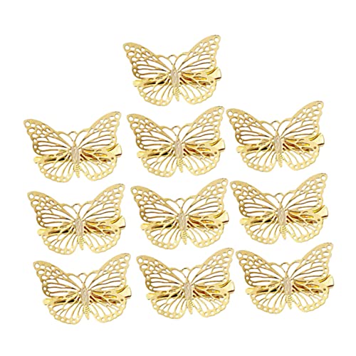 VINTORKY 10 Stück Zarte Haarklammern in Gold Hohles Schmetterlingsdesign Haarnadeln Für Mädchen Hochzeits Und Festtagskopfschmuck Einfach Zu Befestigen von VINTORKY