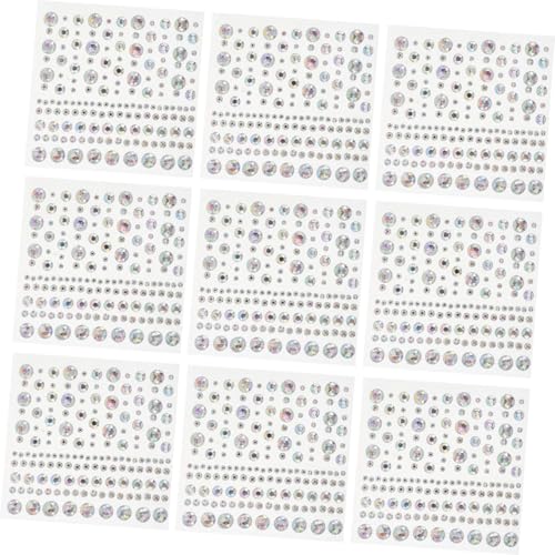 VINTORKY 10blätter Dekorative Strass-aufkleber Diy-strass-aufkleber Für Gesicht von VINTORKY