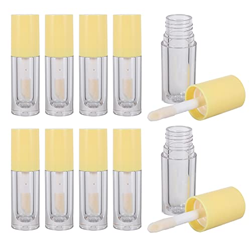 VINTORKY 10St Flasche Lipgloss kosmetikbehälter cosmetic Lip brush DIY lip gloss Lipgloss-Röhren Glanz Flaschen für flüssiges Rouge Lippenstifttuben aus Plastik Yellow von VINTORKY