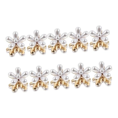 VINTORKY 10St Perlenclip Haarspange Haarschmuck Perlenblumen-Haarnadel haarspangen damen haarklemmen damen Mini-Krallenclips Haarspangen für Haarklaue -Haarklammer Metall von VINTORKY