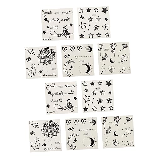 VINTORKY 10stücke Tattoos Aufkleber Wasserdichte Und Schweißresistente Temporäre Tattoos Für Erwachsene Vielseitig Für Arm Gesicht Und Körper Dekoration Für Partys Und Besondere von VINTORKY