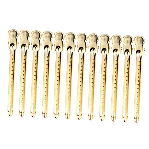 VINTORKY 12 Stück Metall-haarspangen Für Damen Stabile Friseurklammern Für Den Einsatz Im Salon 9 Cm Luxus-gold Einfach Zu Verwendendes Haarstyling-tool von VINTORKY